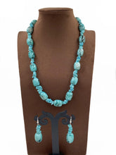 Contemporary Semi Precious Chalcedony And Turquoise Stone Beads Necklace Beads Jewellery